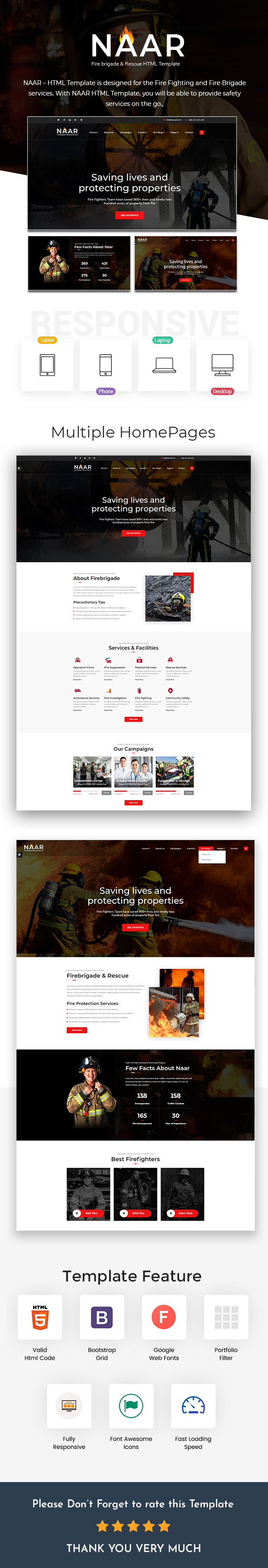 Naar - Fire Brigade Responsive HTML Template